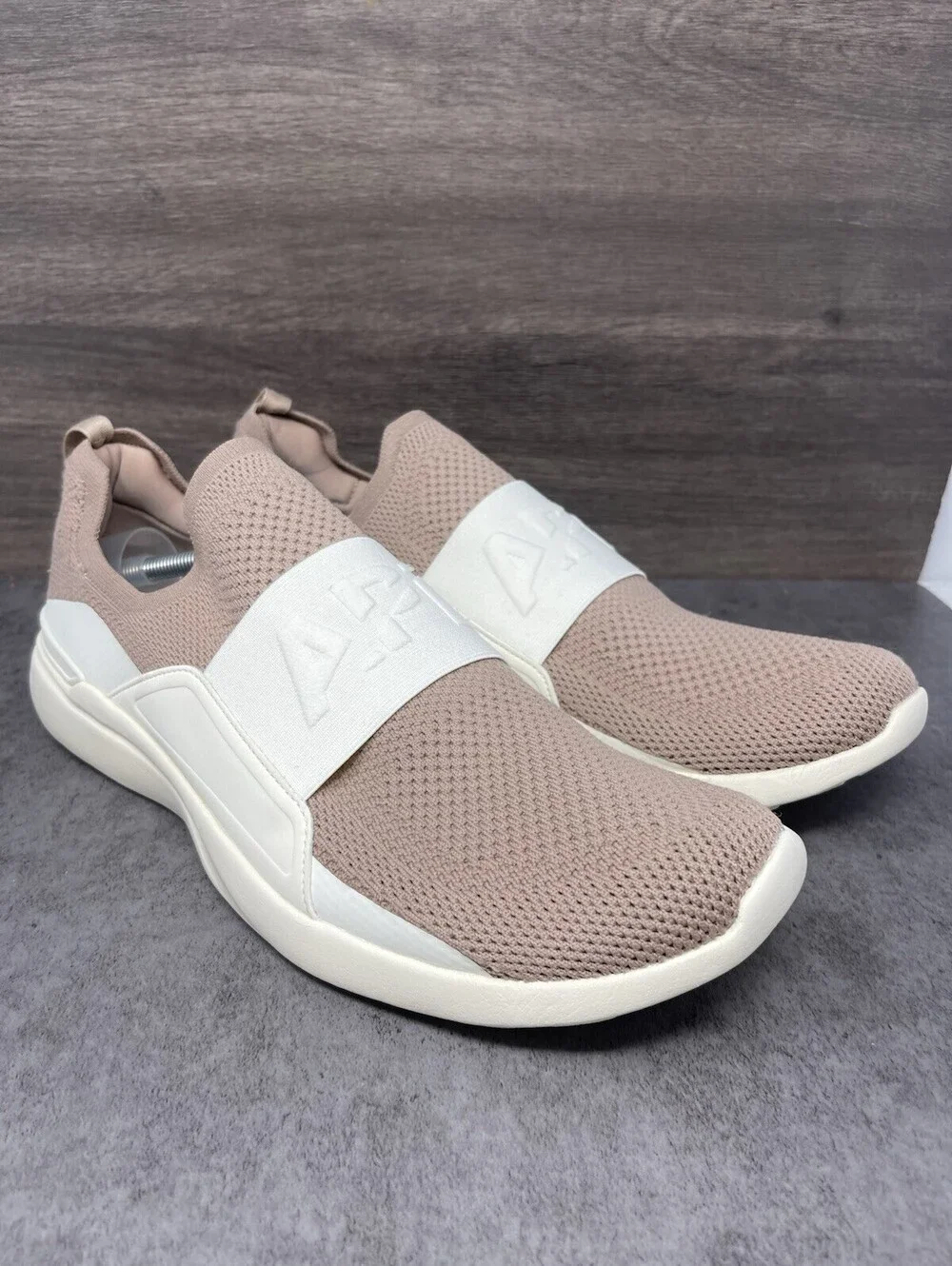 APL TechLoom Bliss Mens Size 14 Beige Slip On Walking Comfort Knit Lot Sneakers